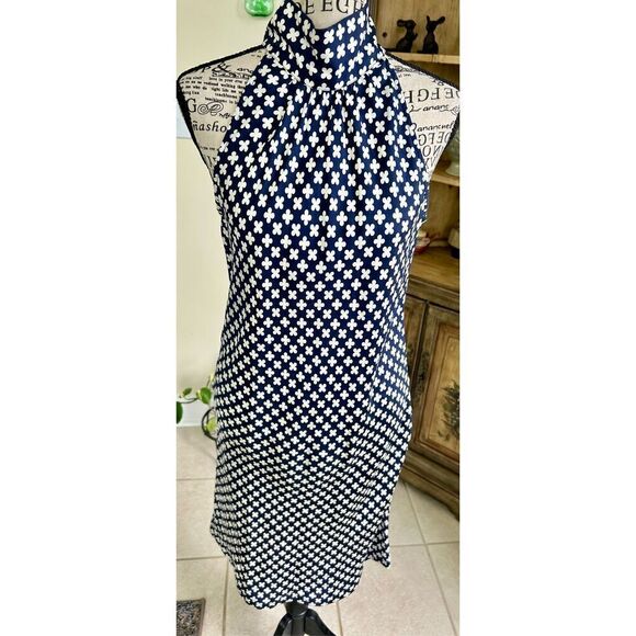 Pink Tartan 100% silk halter dress in clover design - Picture 10 of 11